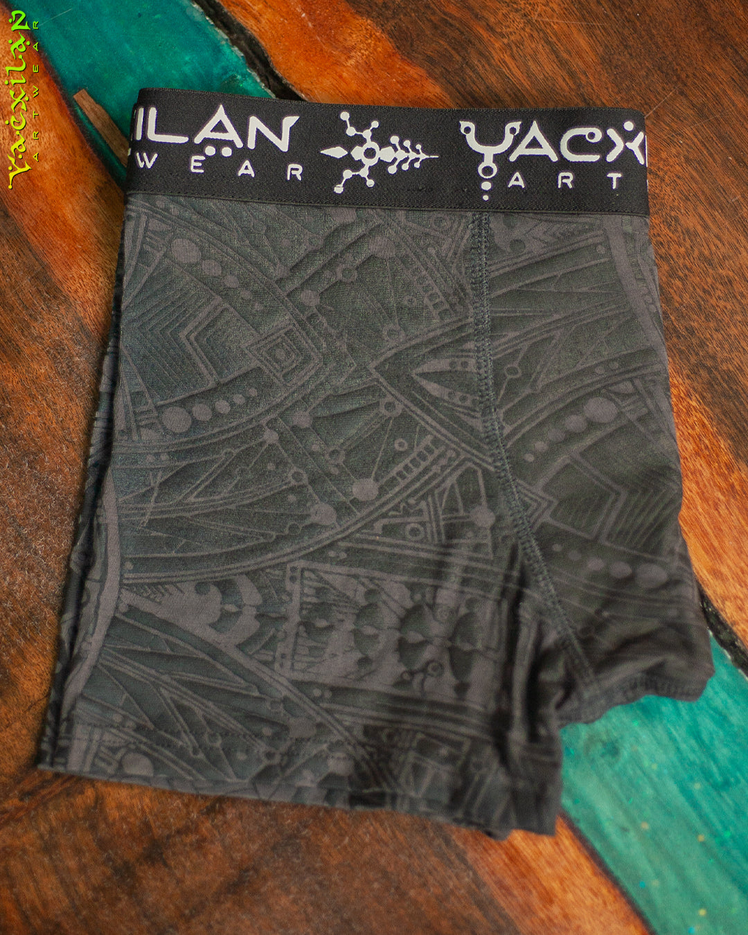 Underwear Men Bamboo Veg Dye Veg Print - Charcoal POPPYFIELDS White Yacxi
